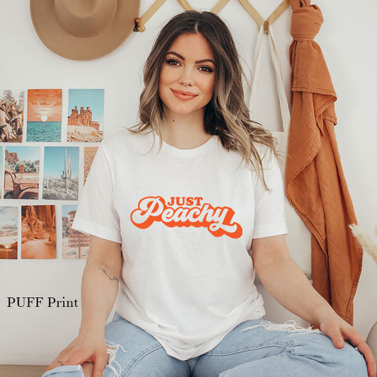 Just Peachy (Puff Print) Relaxed Unisex Tee
