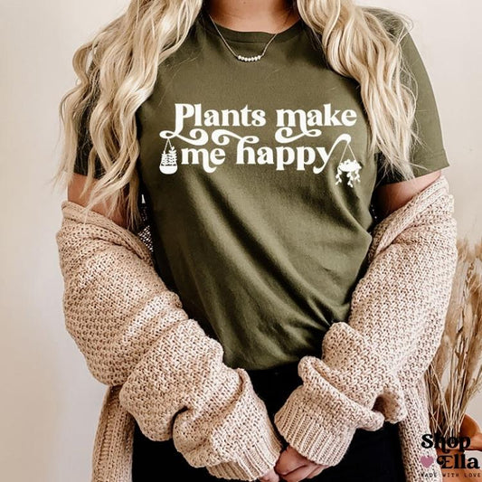 Plants Make Me Happy Relaxed Unisex Tee