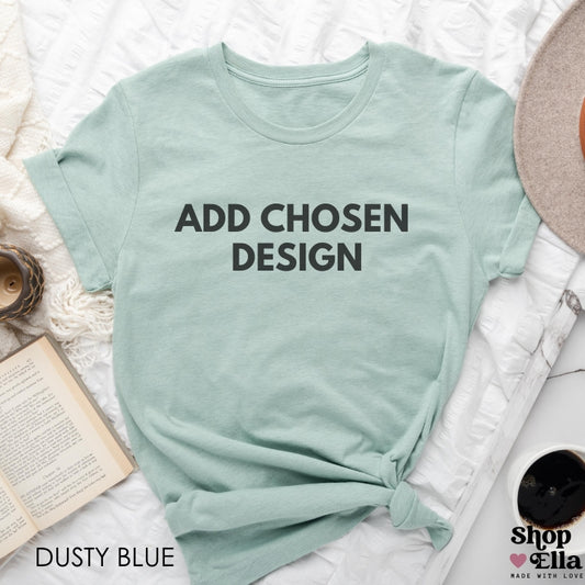 Dusty Blue BLANK Relaxed Tee (add design print)